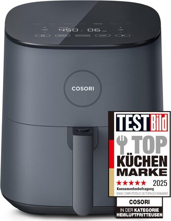 Аэрофритюрница 4,7 л 1500 Вт Compact Gray Hot Air Fryer COSORI