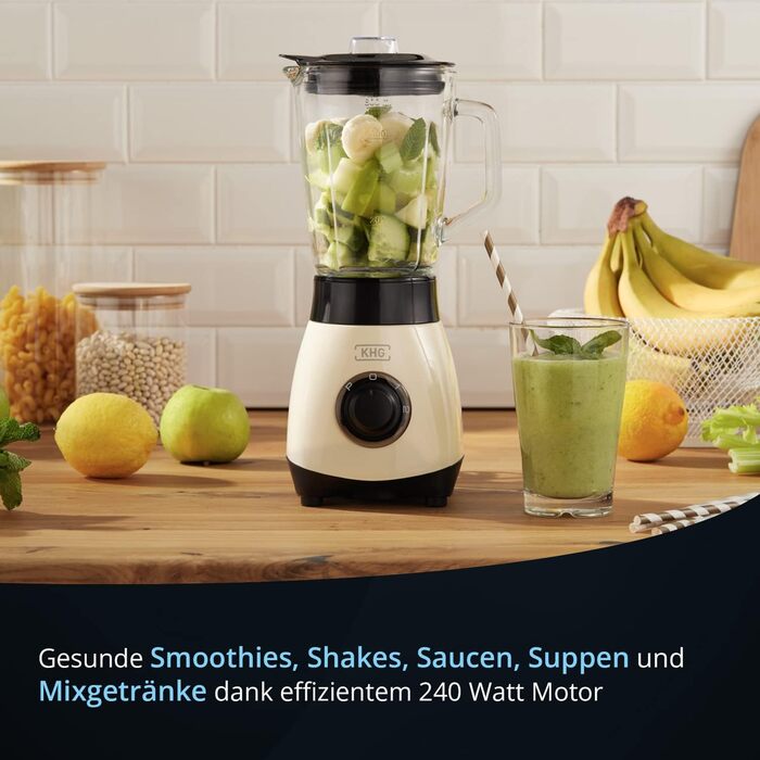 KHG Мини-блендер 33,5 х 14,5 см 250 Вт стекло/сталь Cream KHG