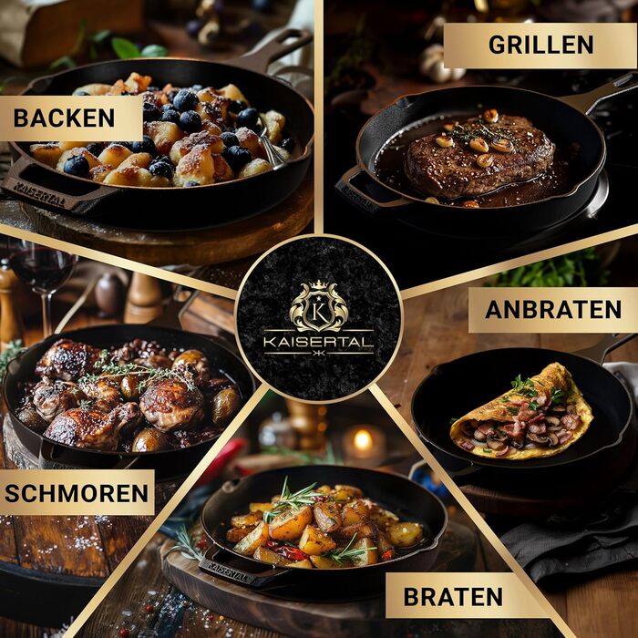 KAISERTAL Сковорода для стейка 31 х 5 см чугунная Black KAISERTAL