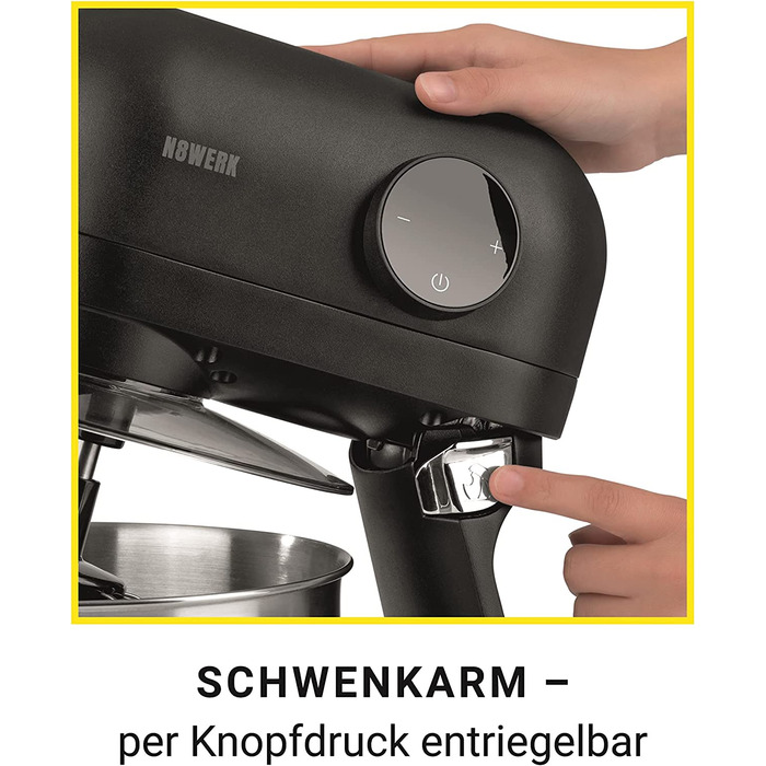 Кухонный блендер N8WERK Midnight Edition / 1200 Вт / 5 л / 6 скоростей / нержавеющая сталь