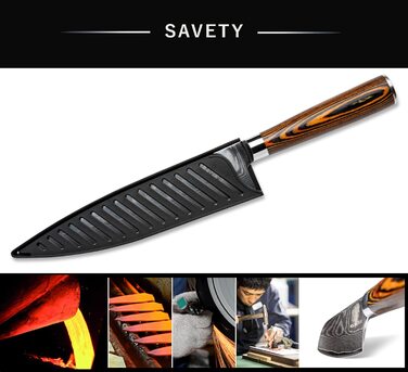 Поварской нож Wolfblood XL из 67 слоев дамасской стали, 32 см