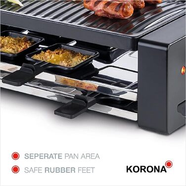 Раклетница на 8 персон, 1300 Вт, черная ‎45070 Korona