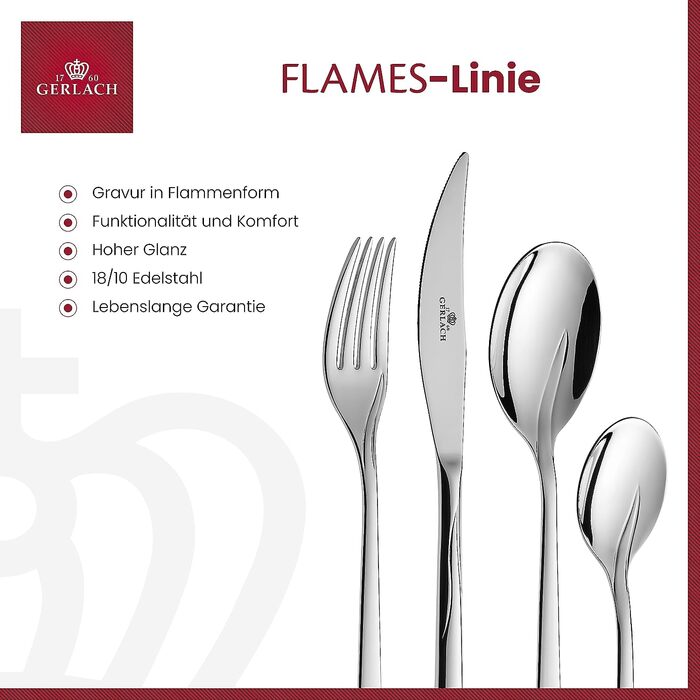 Набор столовых приборов на 6 человек 24 предмета Flames Gerlach