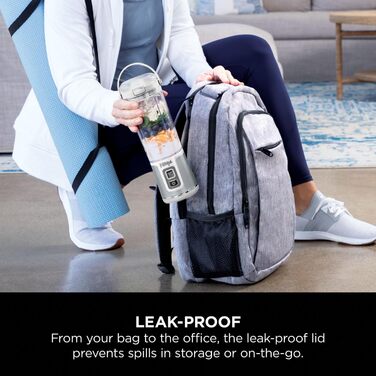 Портативный блендер, 530 мл, герметичная крышка и носик для питья, мощный беспроводной мини-блендер, перезаряжаемый, портативные смузи, протеиновые коктейли, смеси со льдом и льдом (белый), 151UKPR