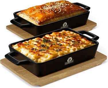 KAISERTAL Набор из 2 сервировочных сковород чугун/дерево KAISERTAL