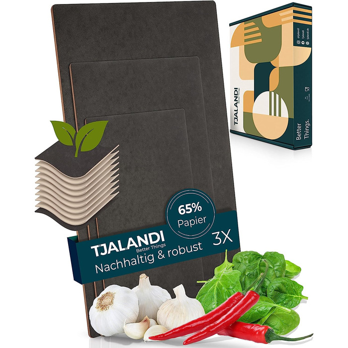 Набор из 3 разделочных досок из дерева TJALANDI