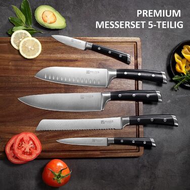 PAUDIN Набор из 5 ножей углеродистая сталь/АБС-пластик PAUDIN