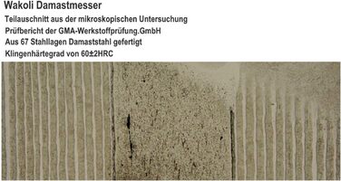 Профессиональный поварской нож сантоку из настоящей дамасской стали с рукояткой из орехового дерева 12 см Wakoli