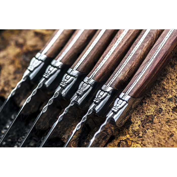 Набор ножей для стейка с футляром 6 предметов Rose Wood Luxury Line Laguiole