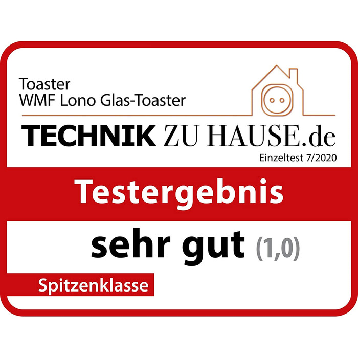 Стеклянный тостер WMF Lono / на 2 ломтика / с насадкой для булочек / 7 ступеней