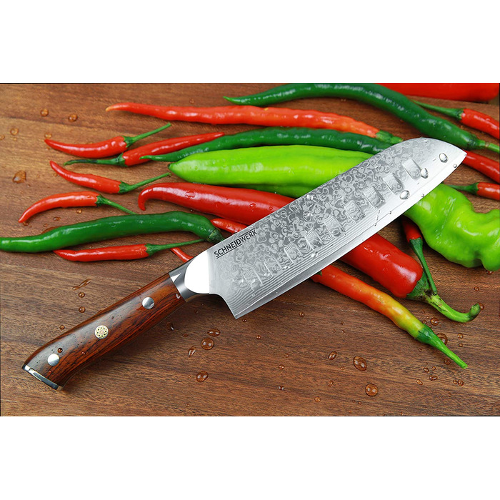 Нож Сантоку из дамасской стали 17,6 см DI SCHNEIDWERK