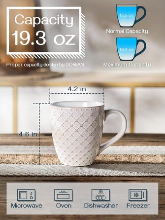 Набор кофейных кружек 0,56 л 6 предметов Vintage White DOWAN