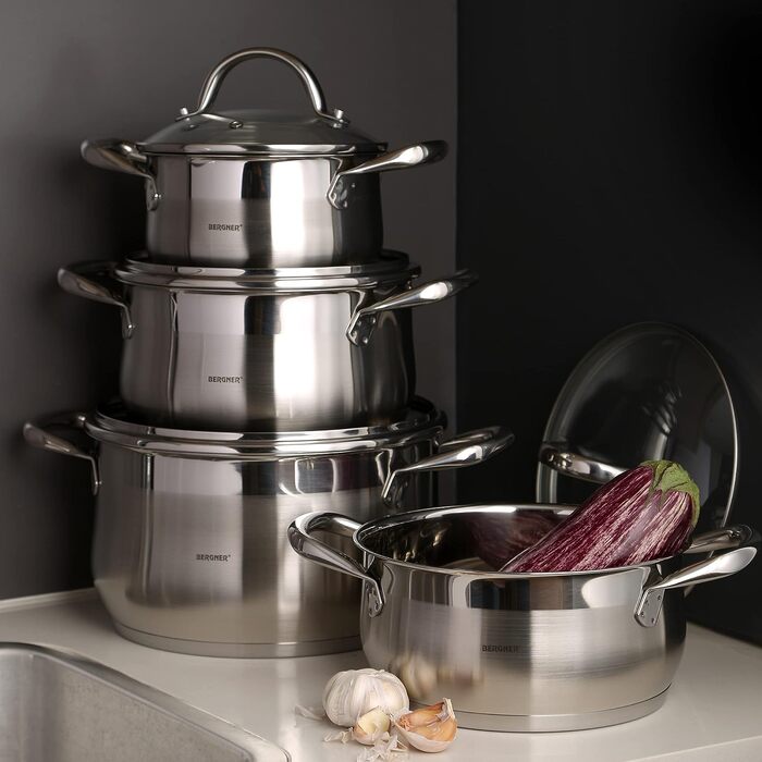 Набор из 4 кастрюль с крышками Gourmet Bergner