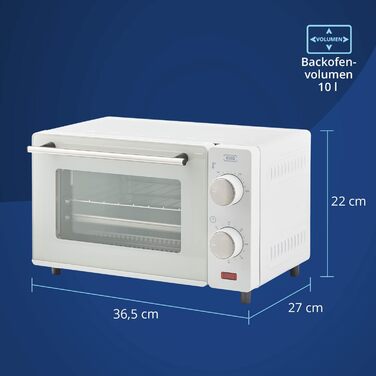 KHG Мини-духовка 36,5 х 27 х 22 см 650 Вт металл/стекло белая KHG