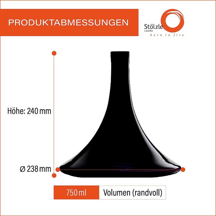 Декантер для красного вина 750 мл, черный Lausitz Stölzle