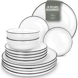 Набор посуды в скандинавском стиле на 6 персон 18 предметов Pure Living