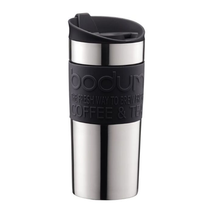 Кружка хромированная 0,35 л Black Travel Mug Bodum