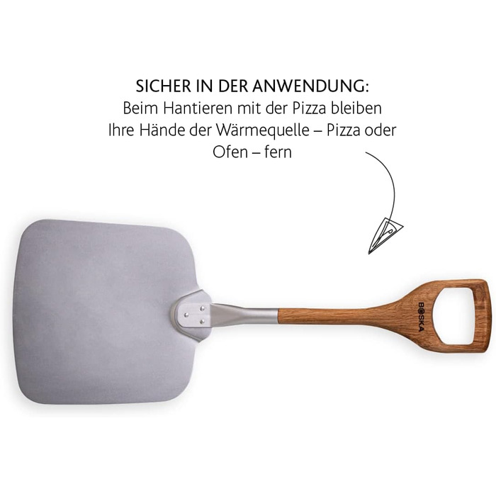 Лопатка для пиццы 74 х 30 х 3 см алюминий/древесина дуба BOSKA