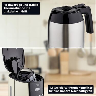 KHG Кофемашина 1,5 л 900 Вт нержавеющая сталь/пластик Cream KHG