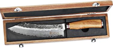 Дамасский нож Wakoli Olive серии HS с лезвием 20 см чрезвчайно острм из 67 слоев I дамасский профессиональнй поварской нож из настоящей японской дамасской стали с чернм молотком и ручкой из оливкового дерева