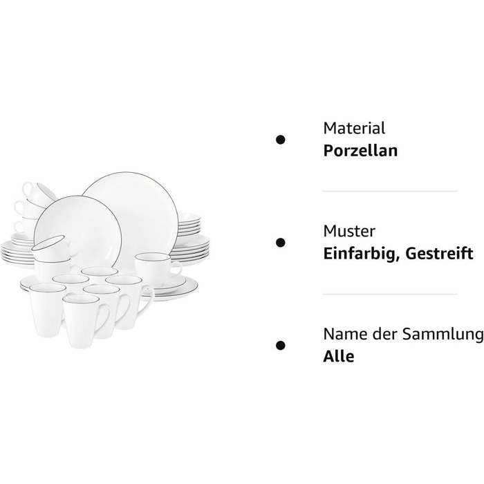 Комбинированный сервиз 36 предметов Black Line Lido Seltmann Weiden