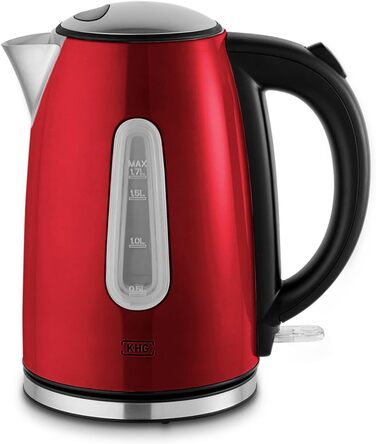 KHG Электрочайник 1,7 л нержавеющая сталь/светодиодная подсветка Red KHG