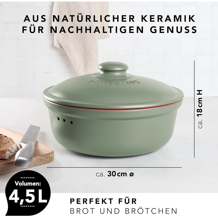 Хлебница 30 см Green Römertopf