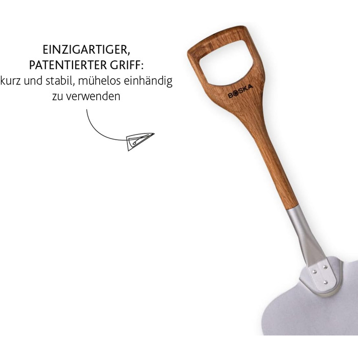 Лопатка для пиццы 74 х 30 х 3 см алюминий/древесина дуба BOSKA