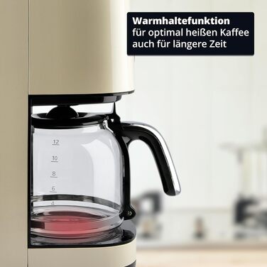 KHG Кофемашина 1,5 л 900 Вт нержавеющая сталь/пластик Cream KHG