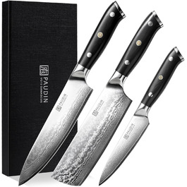 Набор ножей из дамасской стали 3 предмета VG10 Damascus PAUDIN