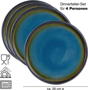 Набор из 4 тарелок 26 см Blue Solid Moritz & Moritz