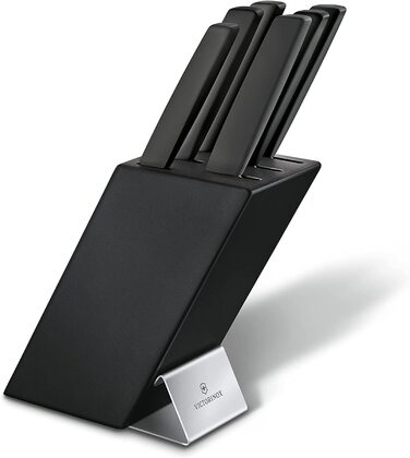 Набор Victorinox Swiss Modern 6 ножей из нержавеющей стали, с подставкой из черного бука