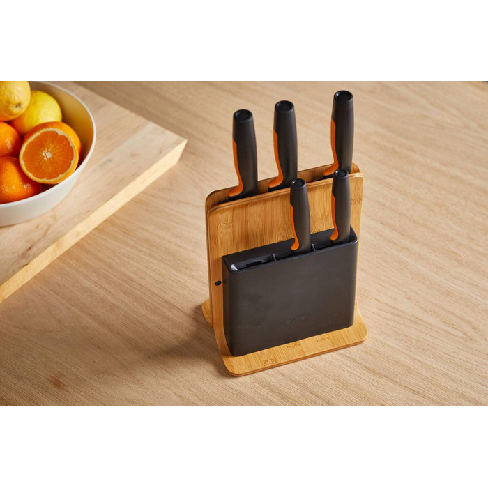 Набор ножей из нержавеющей стали, с подставкой Bamboo Design Fiskars