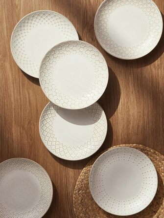 Набор десертных тарелок 22 см 6 предметов Vintage White DOWAN