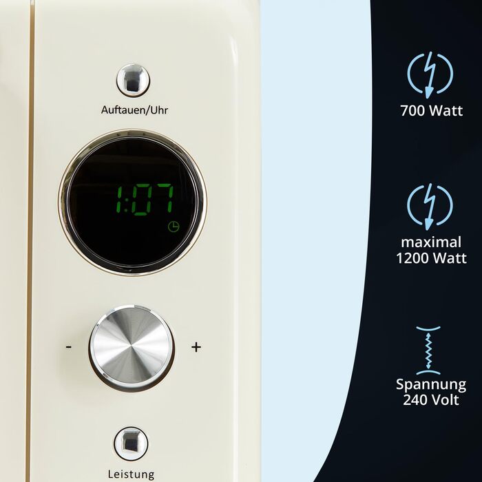 KHG Микроволновая печь 20 л в ретро дизайне металл/стекло/пластик KHG