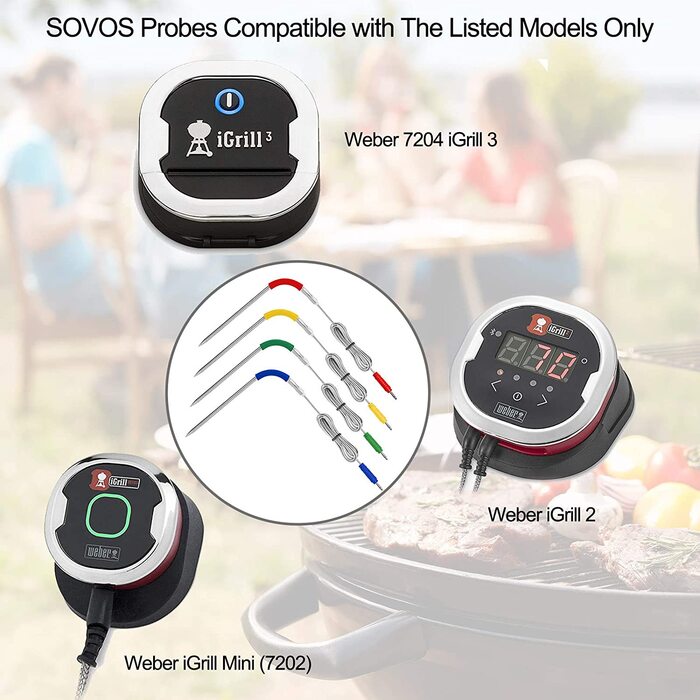 DVDV Набор из 4 датчиков для термометров Weber iGrill 3, iGrill 2, iGrill mini DVDV