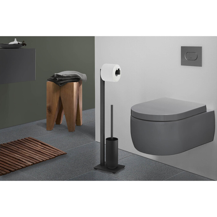Стойка для туалета комбинированная матовая черная 72,5 см Linea Zack