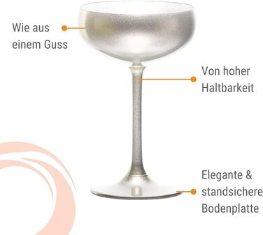 Набор бокалов для шампанского 200 мл 6 предметов серебристый Elements Lausitz Stölzle