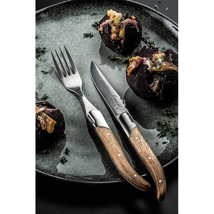 Набор вилок для стейка с футляром 6 предметов Oak Wood Luxury Line Laguiole