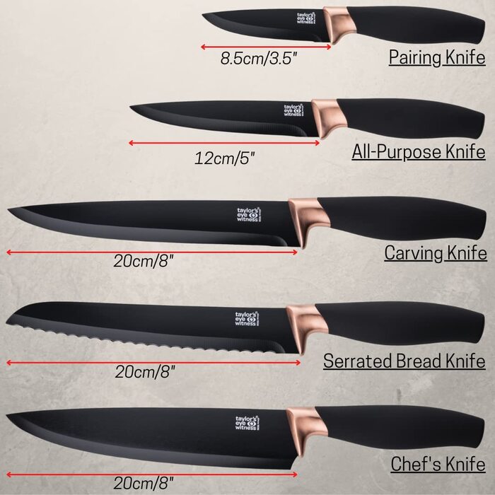 Набор ножей с подставкой 5 предметов Taylor's Eye Witness