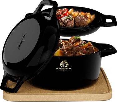 KAISERTAL Жаровня 26 см/4,8 л с крышкой-сковородой 1,8 л чугун KAISERTAL