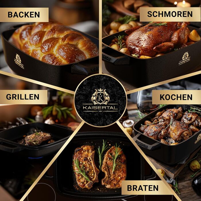 KAISERTAL Жаровня с крышкой 32 х 24 см/10 л чугунная KAISERTAL