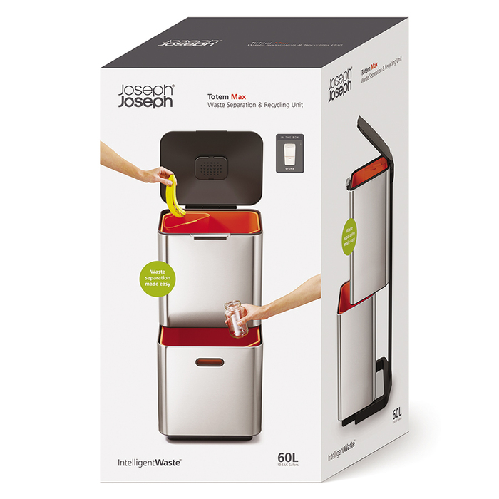 Контейнер для мусора с двумя баками 60 л Stone Totem Compact Joseph Joseph