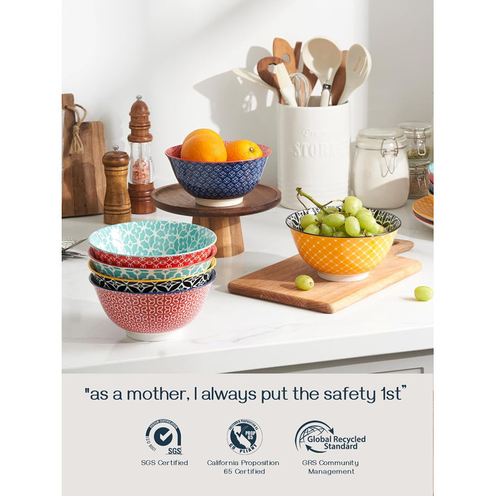 Набор глубоких тарелок 0,68 л 6 предметов Vibrant Colour DOWAN