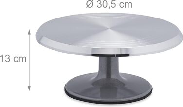 Вращающаяся тарелка для торта 30,5 х 13 см Silver Relaxdays