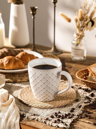 Набор кофейных кружек 0,56 л 6 предметов Vintage White DOWAN