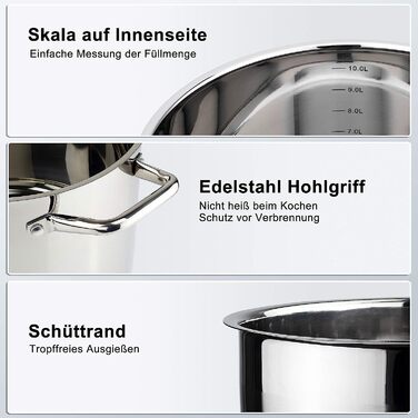 Кастрюля 10 л Linnuo