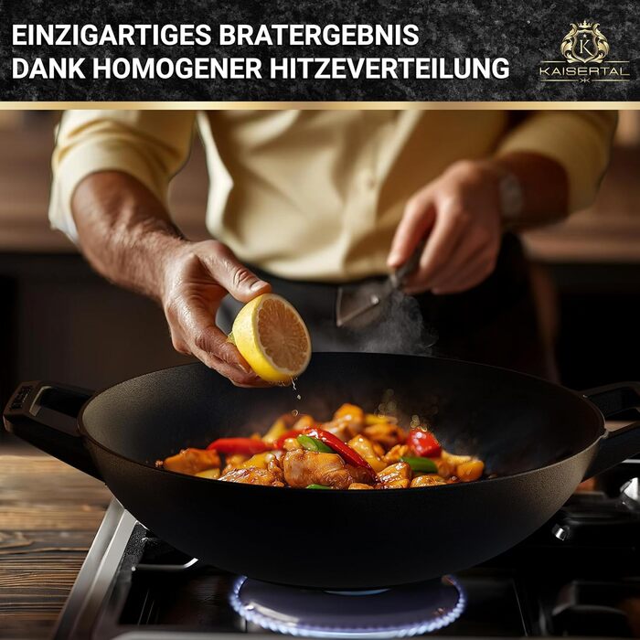 KAISERTAL Вок-сковорода с крышкой 32 х 9 см/4,6 л чугун KAISERTAL