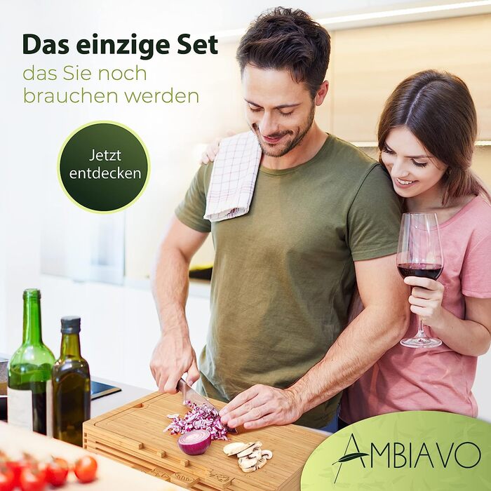 AMBIAVO Набор из 4 разделочных досок 43 х 31 см бамбук AMBIAVO