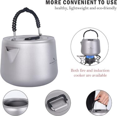 Титановый чайник iBasingo 1,4 л с фильтром